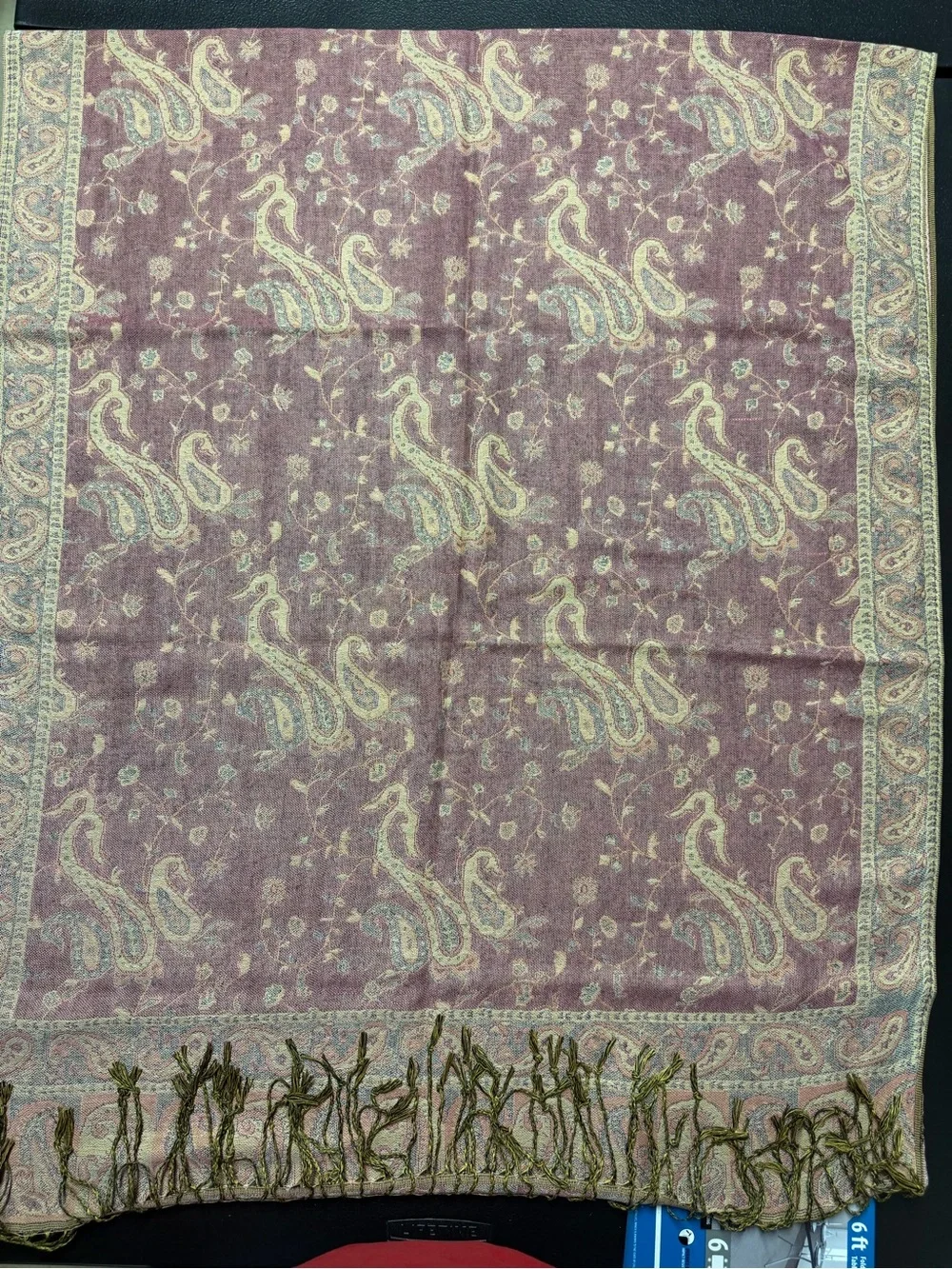 Women’s Paisley Pattern Scarf Tote Bag - Pink/Brown